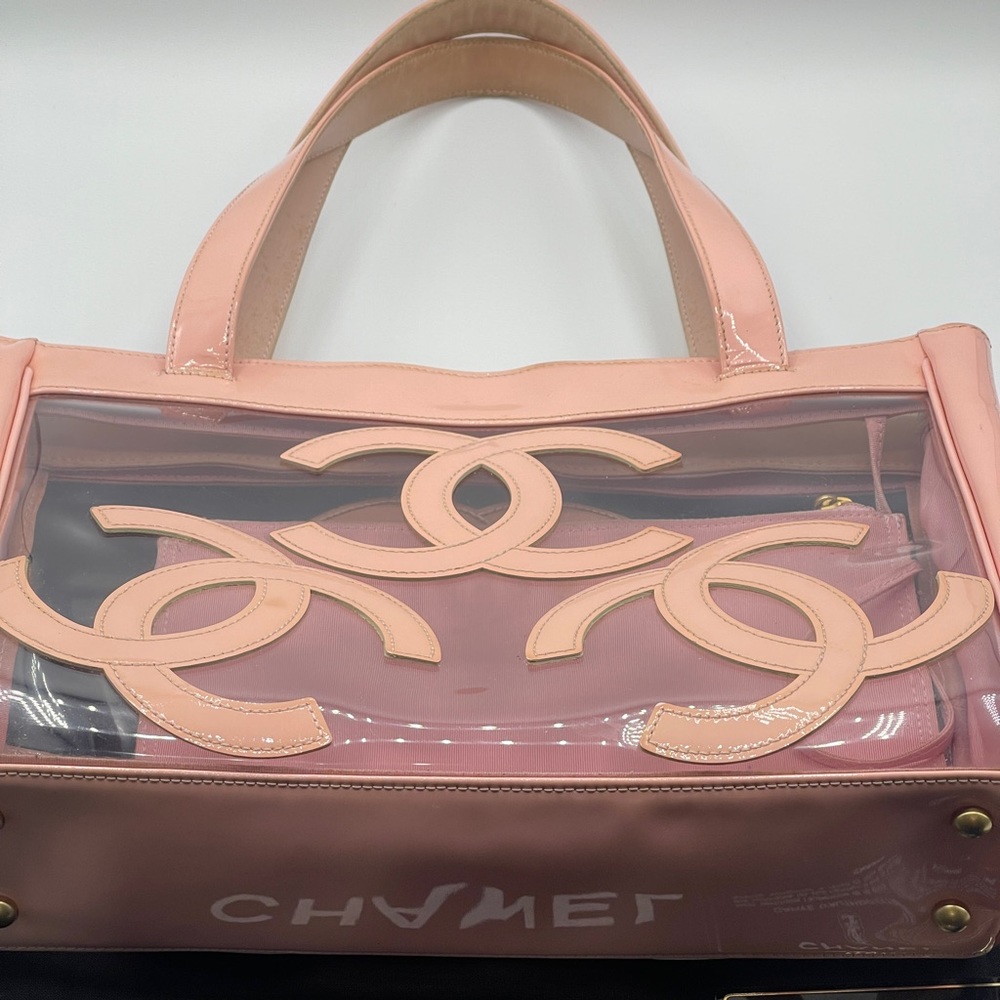 Chanel Vinyl Triple CC Clear Plastic PVC Transparent See-through Coco Tote Bag - Picture 6 of 16